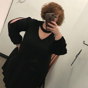 Black Dress with cold shoulder arms